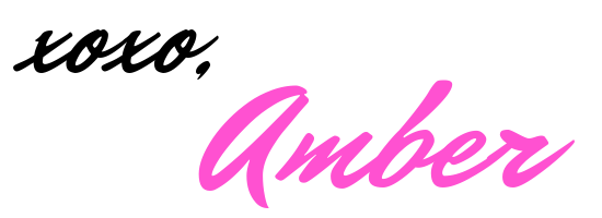 "XOXO, Amber" in hand-styled script