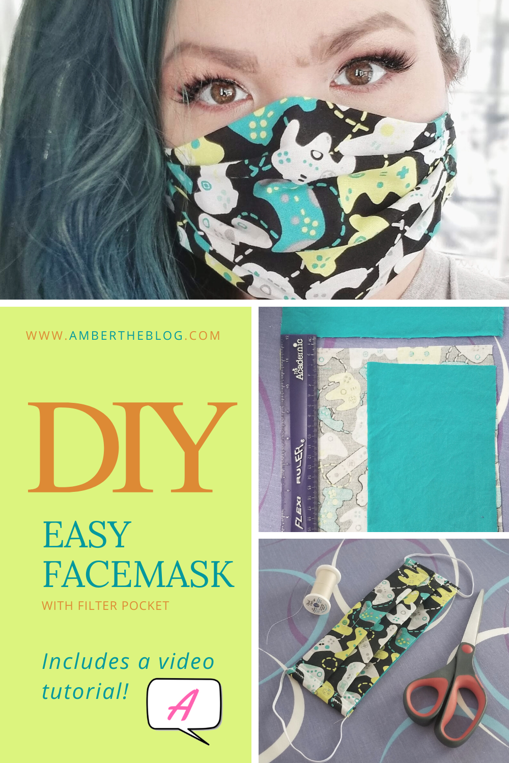Easy DIY Facemask with Filter Pocket – Amber The Blog
