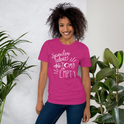 Easter Spoiler (white text) Short-Sleeve Unisex T-Shirt - Image 6