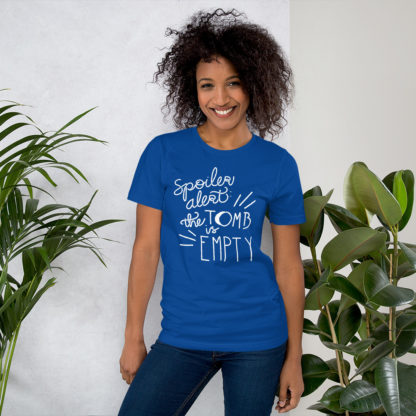 Easter Spoiler (white text) Short-Sleeve Unisex T-Shirt - Image 2