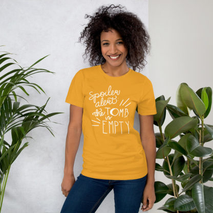 Easter Spoiler (white text) Short-Sleeve Unisex T-Shirt - Image 5